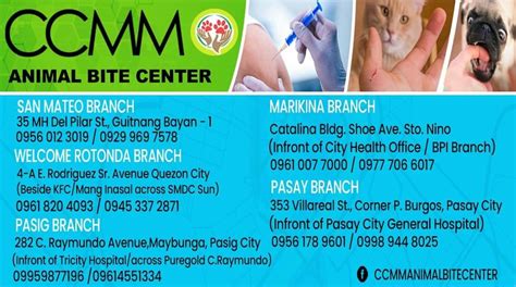 ccmm animal bite center pasay